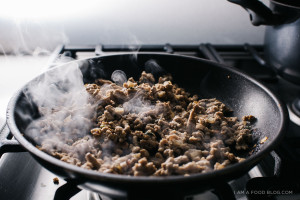 pumpkin and pork cheesy stuffed shells recipe - www.iamafoodblog.com