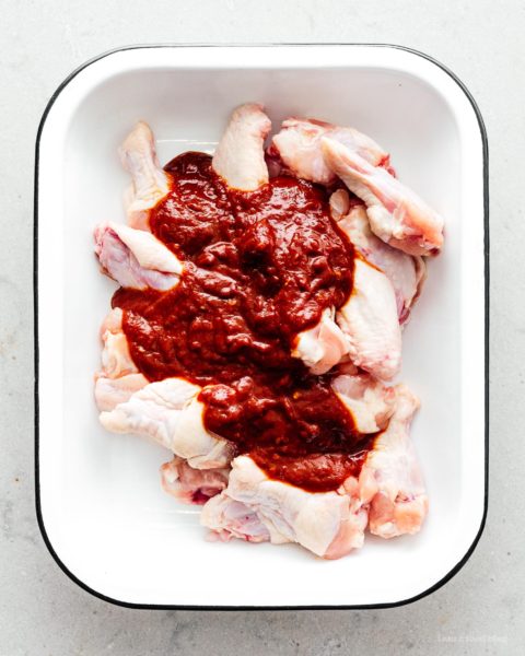 5 Ingredient Oven Broiled Chipotle Chicken Wings with Salsa Negra | www.iamafoodblog.com