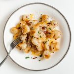 Pan Fried Aglio E Olio Cauliflower Gnocchi | www.iamafoodblog.com
