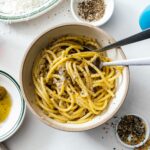 Everything Bagel Spice Aglio E Olio Pasta | www.iamafoodblog.com