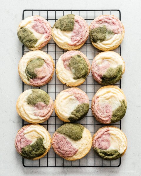 Matcha Strawberry and Vanilla Sugar Cookies | www.iamafoodblog.com