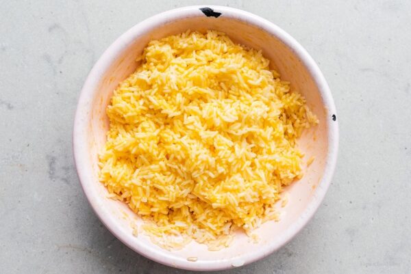 rice mixed with egg for fried rice | www.iamafoodblog.com