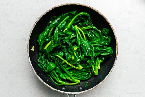 sauteing gai lan | www.iamafoodblog.com