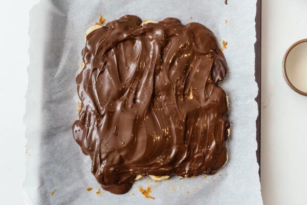 melted chocolate over banana bark | www.iamafoodblog.com